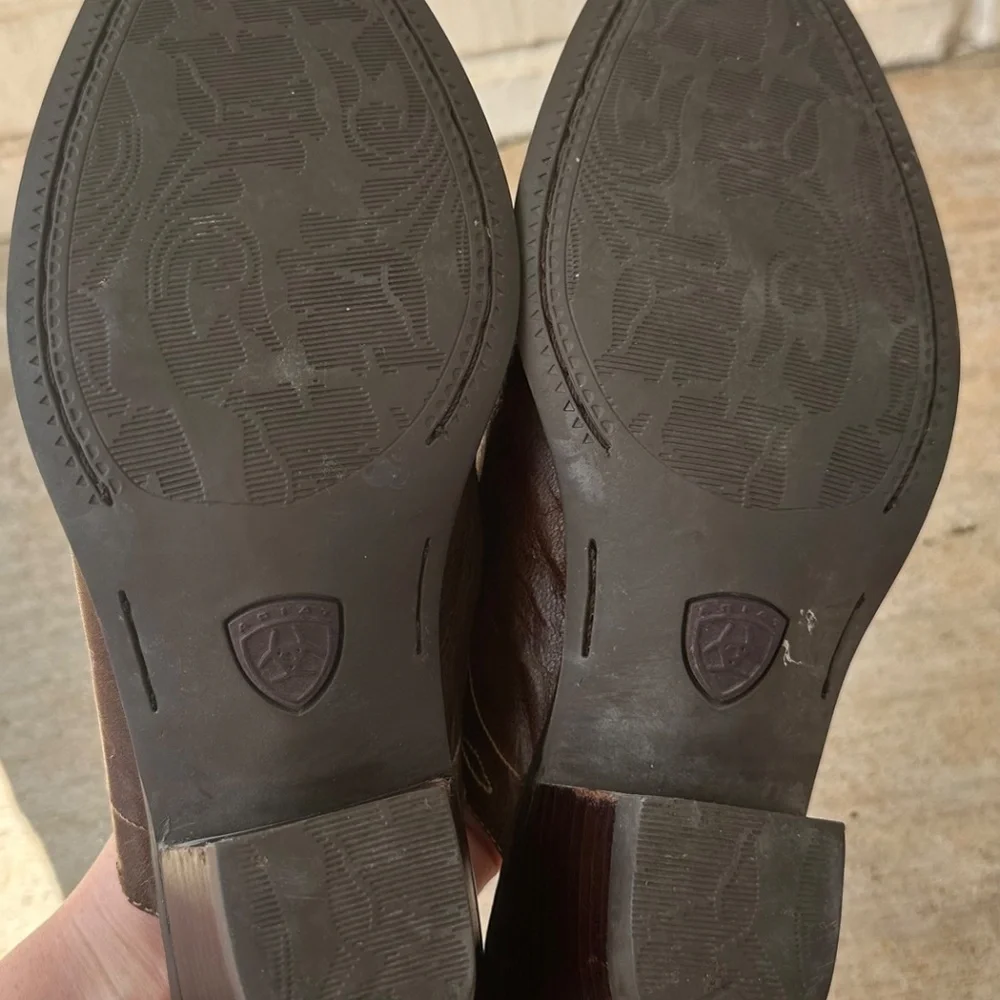 Ariat Manzanita Clogs Mules Shoes Sz 7.5 Western Cowgirl Slip On Brown Leather - Picture 8 of 9